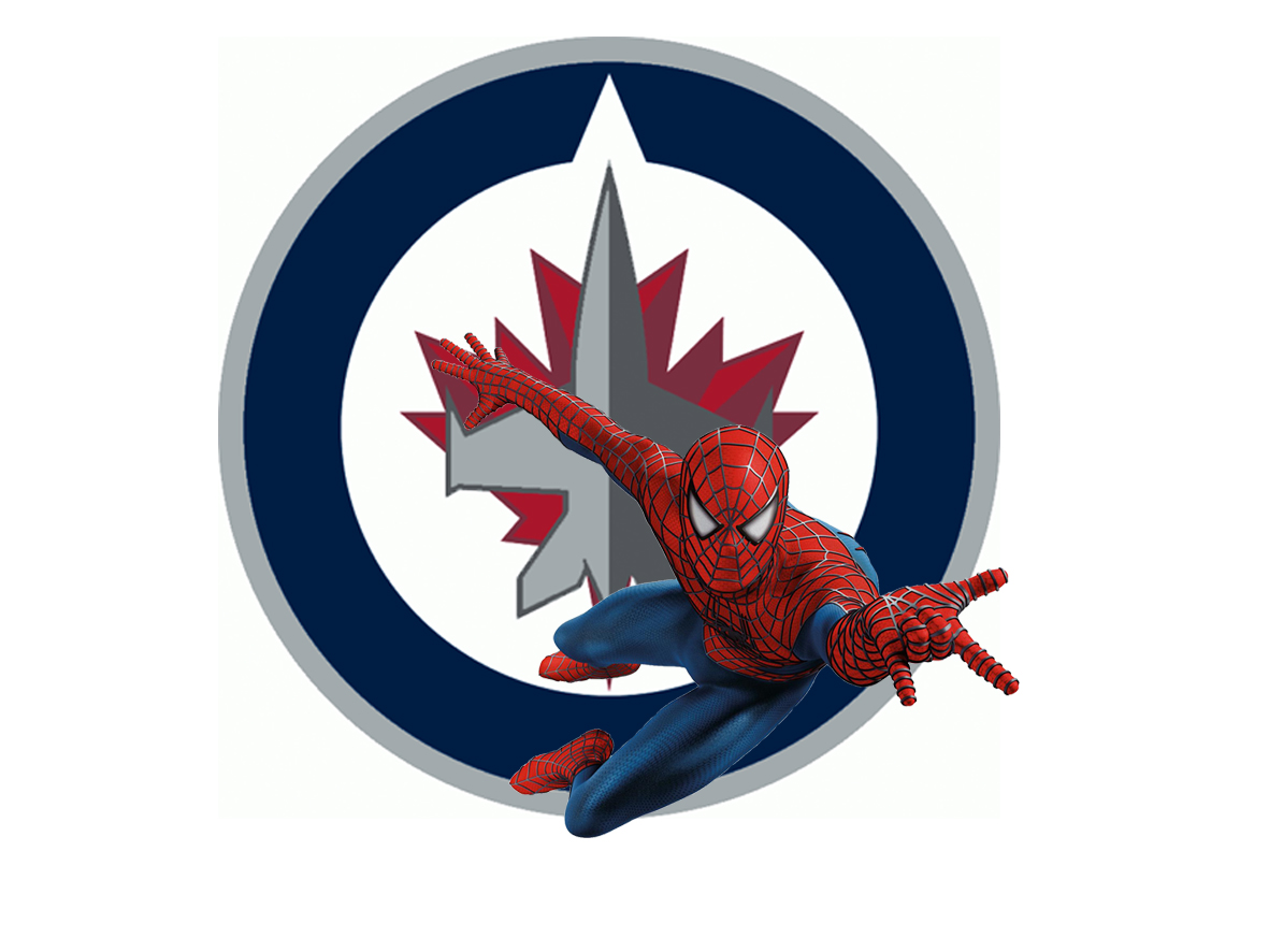 Winnipeg Jets Spider Man Logo iron on paper